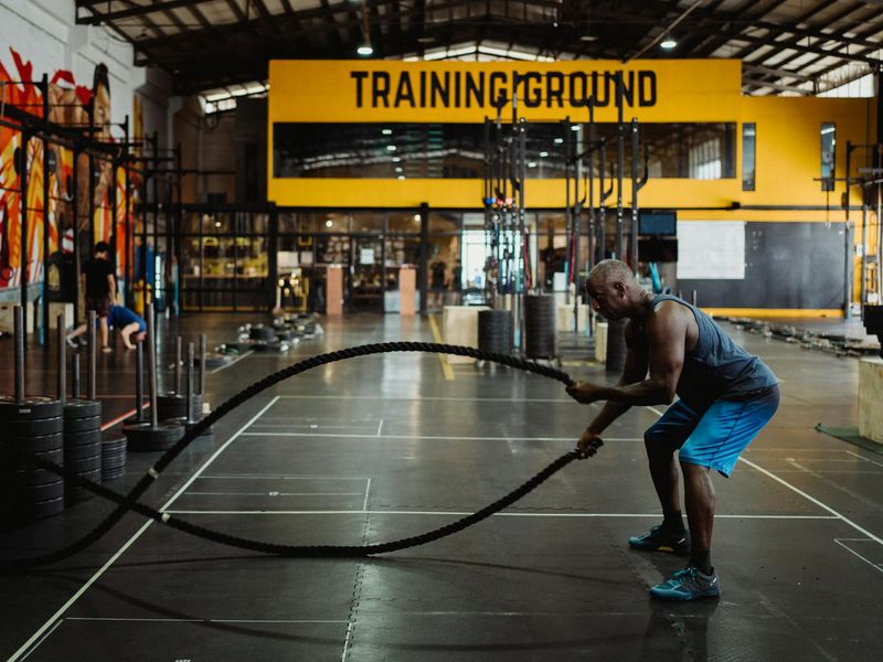 Professional gym equipment for strength training sessions.